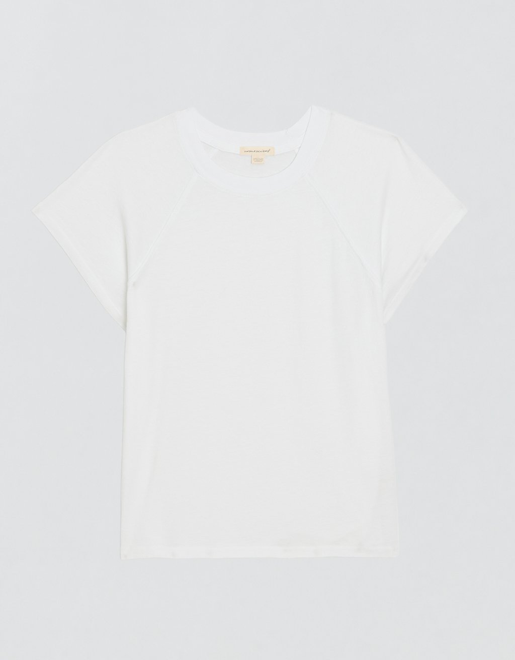 White raglan t-shirt on a white background