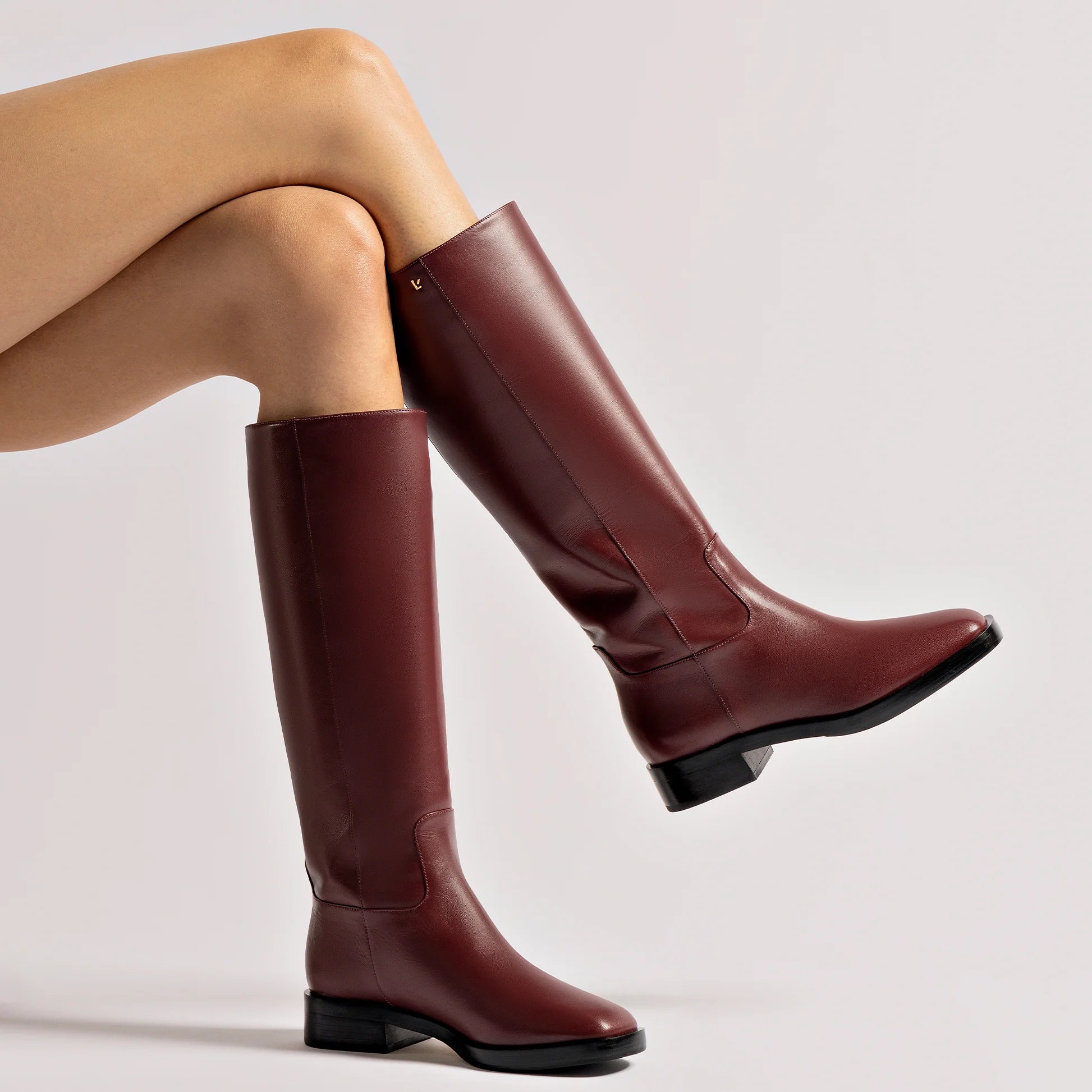 Anne Boot in Burgundy Leather For Now